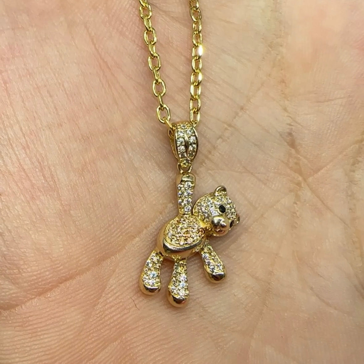 14K Gold TEDDY BEAR Pendant