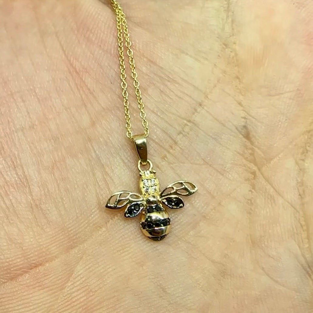 14K Gold BEE Pendant