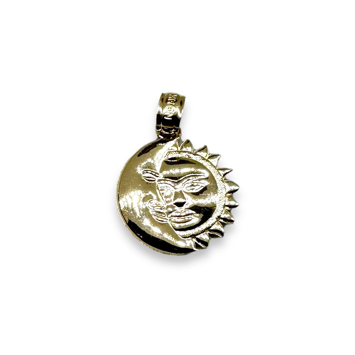 14K Gold Eclipse/ Sun&Moon Pendant