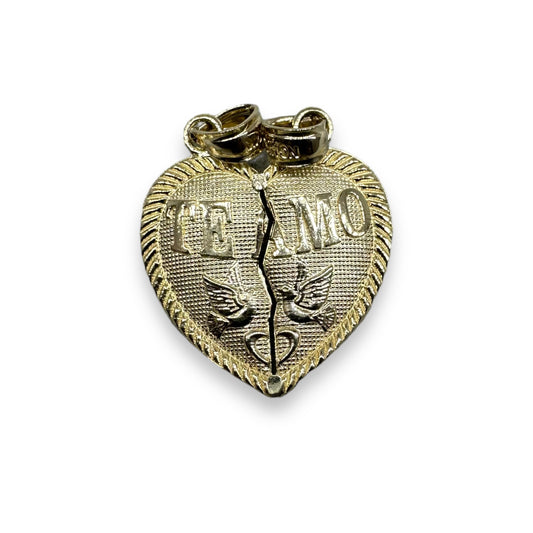 14K Gold “Te Amo” Broken Heart Pendant