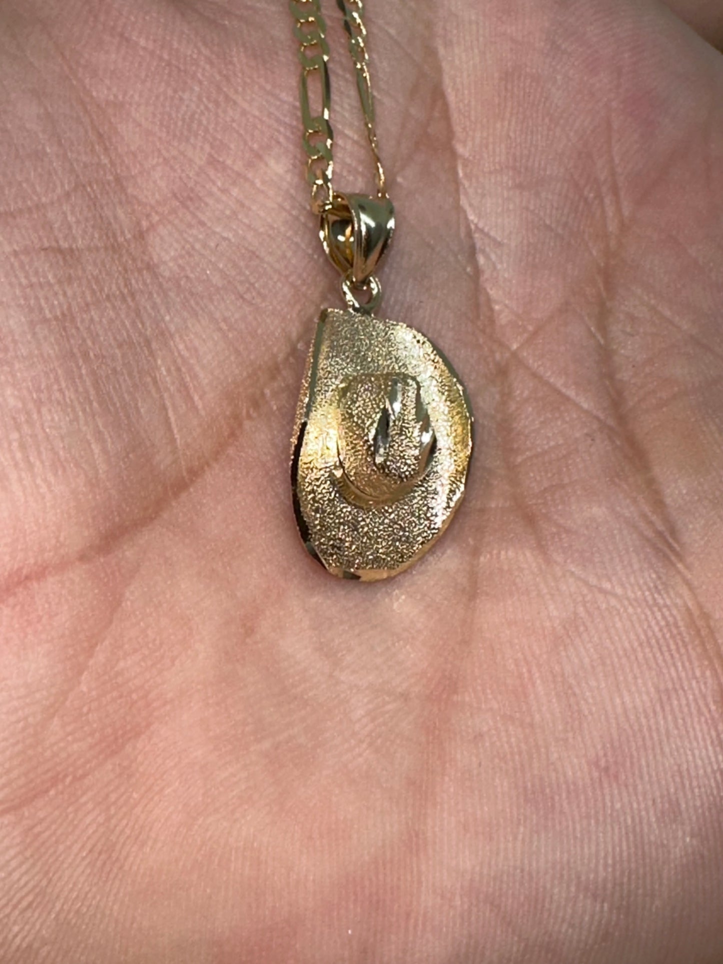 14K Gold Cowboy Hat Pendant